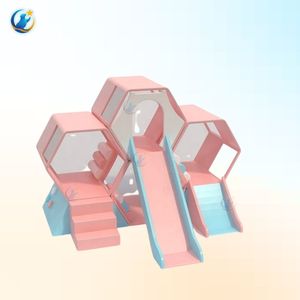 Structure de jeu nid d'abeille avec toboggan motif ours pour maternelle, montage rapide, nettoyage facile, aires de jeux intérieures OEM/ODM - Product Image 2