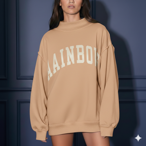 เสื้อสเวตเชิ้ตคอกลมโอเวอร์ไซส์สำหรับผู้หญิง สีม่วง พิมพ์ลายตัวอักษร Outer Banks North Carolina ทรงไหล่ตก แขนยาว ผ้าถักนิตติ้งจากผ้าฝ้าย - Product Image 6
