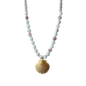 สร้อยคอประดับเปลือกหอยสไตล์โบฮีเมียนชุบทองคำ รุ่น SmileJoyas YN2703879B - Product Image 2