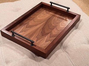Rectangular Wooden Serving Tray with Brass Handles Modern Decorative Tabletop Platter <b>Wood</b> Crafts, Wooden Boxes, & Wall - Product Image 6