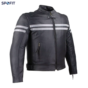 Blouson de moto en peau de mouton pour homme, hiver, épais, chaud, décontracté, vintage, col montant, fermeture éclair, logo personnalisé - Product Image 1