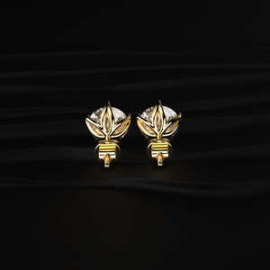 Pendientes Clásicos de Moissanita de Corte Redondo, 4 TCW, Incoloros VVS, Oro de 14K, Solitario de 2 Quilates, 6 Puntas, Cierre de Rosca Tipo Loto, Hechos a Mano - Product Image 5