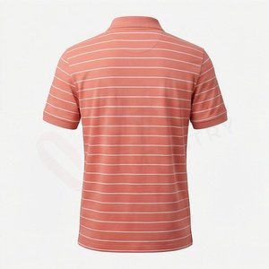 Polo de Punto de Manga Corta a Rayas Coral para Hombre, Corte Regular Informal, Diseño con Botones - Product Image 2