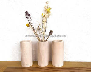Florero de madera de estilo clásico, jarrón artesanal de madera, floreros decorativos para el hogar, tamaño personalizado - Product Image 5