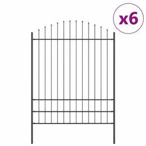 Valla de Jardín de Acero con Recubrimiento en Polvo de 6 Piezas, Estructura Gris de 66.93 x 88.58 Pulgadas - Product Image 2