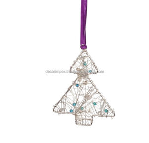 Adornos de hierro decorativos colgantes de metal con aspecto de corazón artesanal, venta al por mayor, adorno colgante de puerta de agujero de Navidad Lase barato - Product Image 3