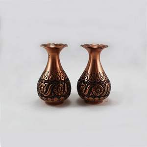 Jarrón Grande de Latón y Cobre con Diseño Floral, Hecho a Mano, Moderno, para Decoración del Hogar, Oficina, Sala de Estar, Juego de Portavelas - Product Image 3