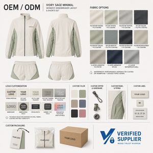 Ensemble de shorts sportifs 2 pièces pour femmes, couleur contrastée, manches longues, col montant, léger, respirant, polyester, pour le printemps et l'été - Product Image 6