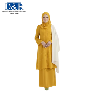 Robe musulmane en popeline de coton OEM malaisienne pour femmes, chemise Abaya, vêtements islamiques, Kaftan, vente en gros, mode décontractée, Hijab - Product Image 5