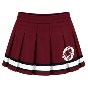 Jupe plissée sublimée bordeaux et blanc pour cheerleading, bas de tenue d'équipe athlétique, vêtements d'entraînement sportif, performance et compétition - Product Image 1
