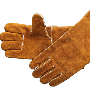 Pakistan Made Top Quality Heat Resistant Cow Split Leather Material Made Safety Welding <b>Gloves</b> - Product Image 3