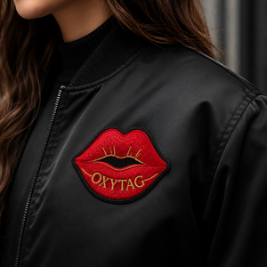 Patch brodé Oxytag rouge pour lèvres, appliqué thermocollant, forme irrégulière, en feutre non tissé, patch décoratif, prix abordable, OEM - Product Image 2