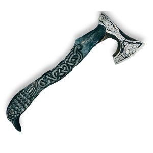 Hacha Tomahawk Artesanal de Acero Industrial con Alto Contenido de Carbono, Multiusos, para Camping, Supervivencia al Aire Libre, Mango de Madera de Palisandro, Cuero, 1.5 kg - Product Image 1