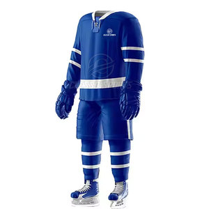 En stock, uniforme de hockey sur glace 100% polyester, en vente en ligne, respirant, taille personnalisée. - Product Image 4