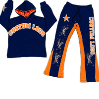 Ensemble survêtement homme grande taille personnalisé imprimé, sweat à capuche épais en molleton de coton et pantalon de survêtement ample, style streetwear hiver