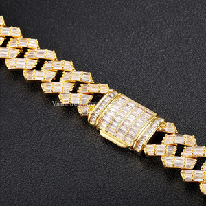 Elegante collar de cadena de Plata de Ley 925 Unisex, 1,5 CM de espesor, acabado pulido alto, ropa de calle elegante para moissanita de Hip Hop - Product Image 3