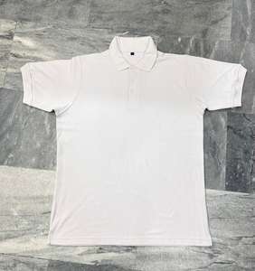 Camisetas Polo de secado rápido de algodón 100% para hombre, ropa de fitness de punto transpirable personalizable con diseño en blanco disponible al por mayor - Product Image 3