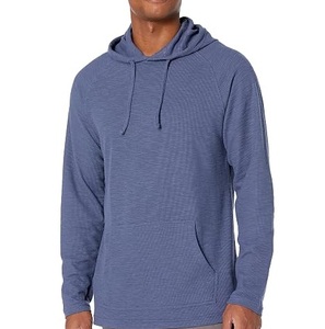 Sweat à capuche thermique uni et modeste, en tricot gaufré respirant, grande taille, pour hommes, vente en gros - Product Image 1