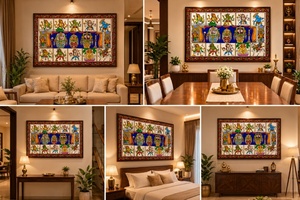 Arte Tradicional de Odisha, Tablero Decorativo de Madera con Diseño de Jagannath Puri Dashavatara, para Decoración del Hogar, Sala de Estar o Templo, Venta al Por Mayor - Product Image 3