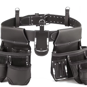 Meilleure vente, service OEM personnalisé, dernier design, ceinture à outils en cuir réutilisable, logo personnalisé, sac à outils en cuir véritable - Product Image 5