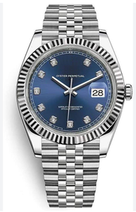 Silver Tone Luxury Sport Stainless Steel <b>Watch</b> High Quality Blue Sunray Dial with <b>Diamond</b> Hour Markers Business Simple Fashion - Product Image 2