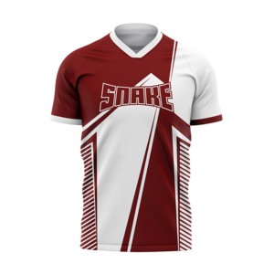Camiseta de Fútbol para Hombre con Cuello en V, Manga Corta, Estampado Sublimado, Absorbe la Humedad, Corte Regular, para Adultos, Todas las Temporadas - Product Image 1