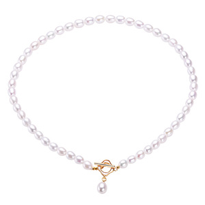 Collier minimaliste en perles d'eau douce pour femmes, design polyvalent et tendance, chaîne de clavicule - Product Image 5