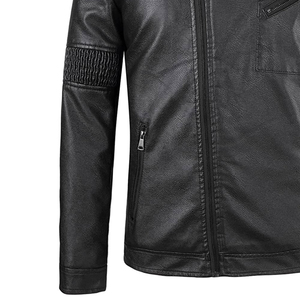 Men's <b>Leather</b> Biker Outerwear Genuine <b>Leather</b> <b>Jacket</b> for Contemporary Fashion and Streetwear Brands - Product Image 5