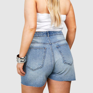 Pantalones cortos de mezclilla rectos de cintura alta de estilo americano clásico, pantalones informales para mujer, ropa de verano para equipos profesionales - Product Image 3