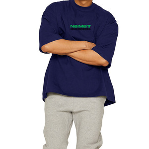 Men's Oversized Short Sleeve T-Shirt Green <b>Logo</b> Print Casual O-Neck Jersey Cotton Naimat Abbas Industries - Product Image 5