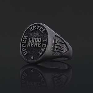 Anillo Personalizado BOJ 016 con Nombre Grabado, Logotipos Personalizados, Hecho a Mano, Plata 925, Chapado en Oro, Estilo Hip Hop, Certificado, Popular - Product Image 2