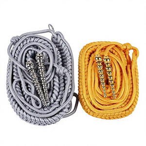 Cordones de hombro clásicos para uniforme, trenzados con alambre dorado, personalizables, de alta calidad para prendas. - Product Image 6