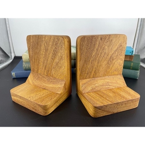 Porte-livres en bois en forme de maison géométrique, fait à la main, pour bibliothèque, bureau et décoration intérieure moderne - Product Image 6