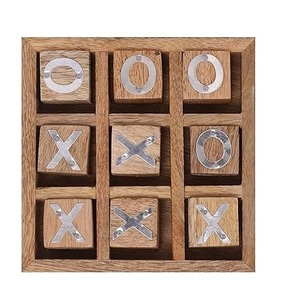 Vintage Quality Mango Wooden and Brass Tic Tac Toe XO Game for Family and Friends Party <b>Table</b> Ware Game Handmade Product - Product Image 2