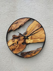 Solid Wood Live Edge <b>Wall</b> <b>Clock</b>, Rustic Natural Wooden <b>Clock</b>, Handmade <b>Wall</b> Decor, Modern Farmhouse Home Decor, Unique Wood - Product Image 3