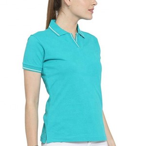 Camiseta Polo Turquesa para Mujer, Diseño ODM OEM, Manga Corta, Color Sólido, Tela Piqué Informal, Largo Regular, 100% Poliéster - Product Image 3