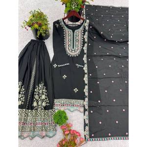 ชุดเครื่องแต่งกายงานปาร์ตี้ของผู้หญิงดีไซน์เนอร์พร้อมเสื้อสุดแฟนซี dupatta sharara - Product Image 1
