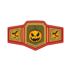 Cinturón de Campeón de Halloween con Diseño de Calabaza Roja, Cinturón de Lucha Libre Espeluznante, Diseño Personalizado, Edición Limitada - Product Image 2