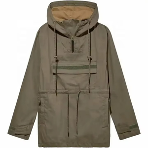 Custom Lightweight Polyester Shell 1/4 Zipper Pullover <b>Windbreaker</b> Hooded Anorak Jacket for Spring Season Outdoor Performance - Product Image 1