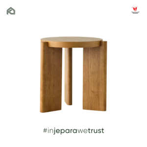 Modern Solid Teak Wood Round Side <b>Table</b> Contemporary African Style Wooden <b>End</b> <b>Table</b> for Living Room Hotel Villa - Product Image 3