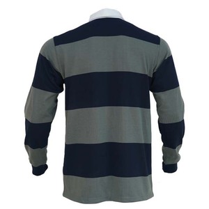 Camiseta de Rugby a Rayas de Manga Larga para Hombre, Cuello de Camisa, Sublimación, Entrenamiento, Fútbol, Dos Tonos, Último Diseño - Product Image 5