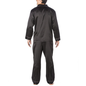 Pijama de Seda Pura de Alta Calidad 2026, Ropa de Dormir para Hombre, Camiseta de Manga Larga y Pantalones de Seda - Product Image 3