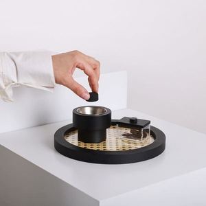 Brûleur d'encens Oud de luxe, ensemble de brûleur d'encens Bakhoor avec plateau décoratif, Mabkhara arabe moderne, porte-parfum d'intérieur - Product Image 1