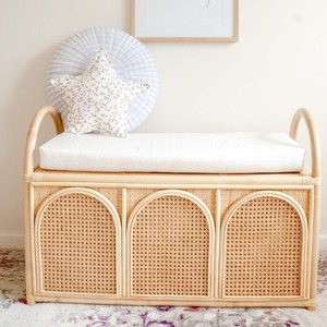Decorative large <b>storage</b> box hamper for toys & clothes handweave rattan <b>chest</b> trunk baskets - Product Image 4