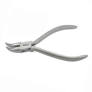 Bent Chain Nose Plier Serrated Jaws 130mm Stainless Steel Matt Finish Spring Crimping Tool for Jewelry Making DIY Crafts Fishing - Product Image 1