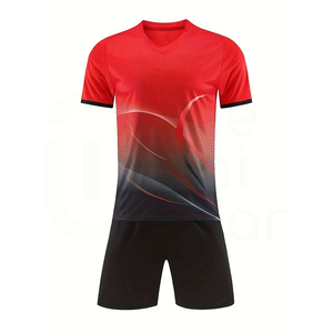 Ensemble de maillots de football sublimés personnalisés pour hommes, col en V, manches courtes, évacuation de l'humidité, 100% polyester, coupe athlétique, toutes saisons - Product Image 3