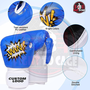 Guantes de Boxeo para Niños de 16 oz, Artes Marciales Mixtas (MMA) y Equipo de Gimnasio, Diseño Personalizado, Guantes de Entrenamiento de Combate para Niños - Product Image 3