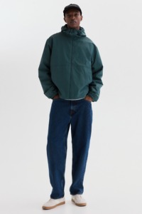 Men's Hooded Windbreaker <b>Jacket</b> Solid Color Zipper Closure Casual Outdoor Wear Autumn Polyester Material - Product Image 6