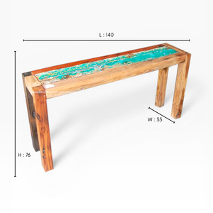 Rustic Teak Wooden <b>Console</b> <b>Table</b> for Living Room Entryway Apartment Hotel Home Furniture Reclaimed Boat Wood Coastal Wholesale - Product Image 2