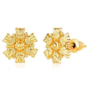 Gold Plated Alloy <b>Necklace</b> and Earring Set Flower Pattern Classic Wedding Jewelry Women's Fashion Jewelry Sets - Product Image 4
